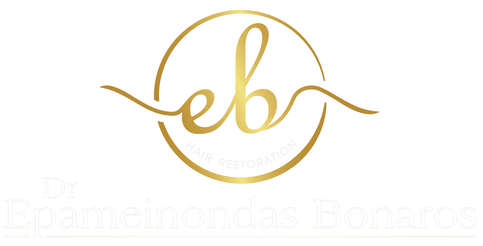 Dr Bonaros Hair Transplant logo in white on a dark footer