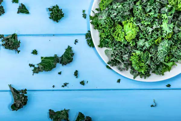 Fresh kale and leafy green vegetables